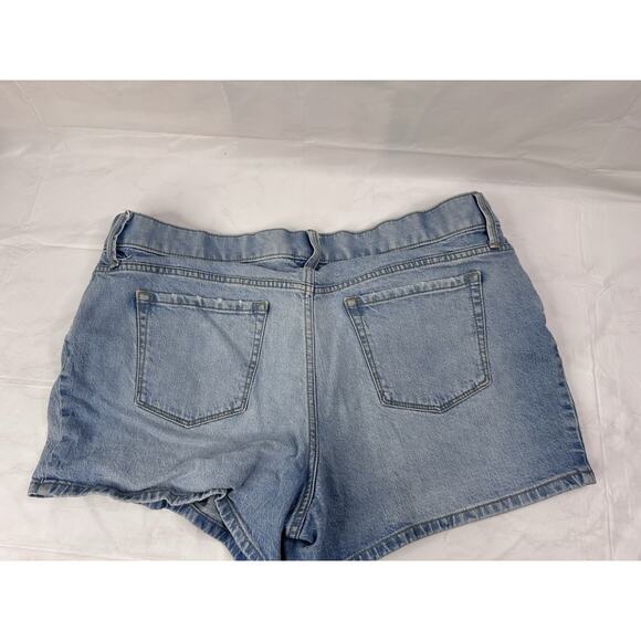 Isabel Maternity Midi Jean Shorts Size 14 Blue Elastic Waist Lot Of 2 - Picture 4 of 6